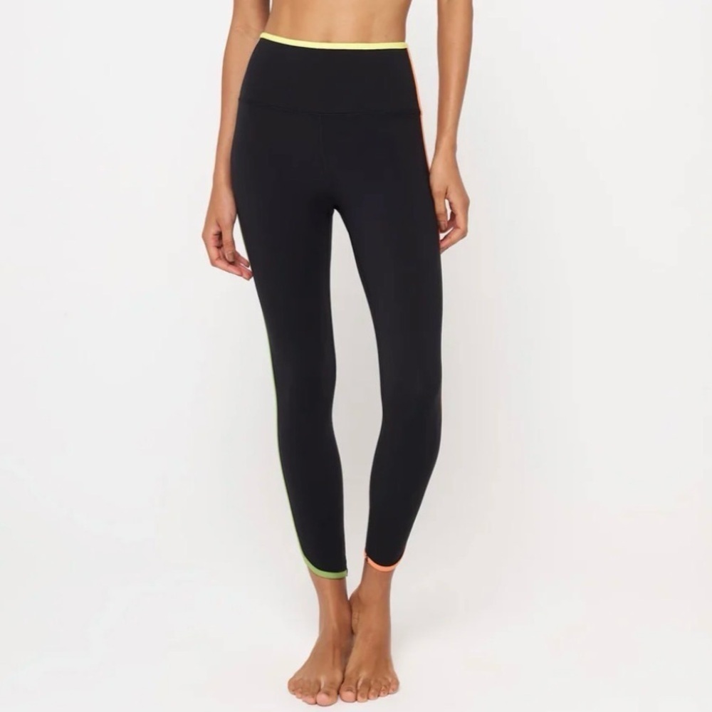 Spiritual Gangster Kaia Leggings women’s large black neon EUC